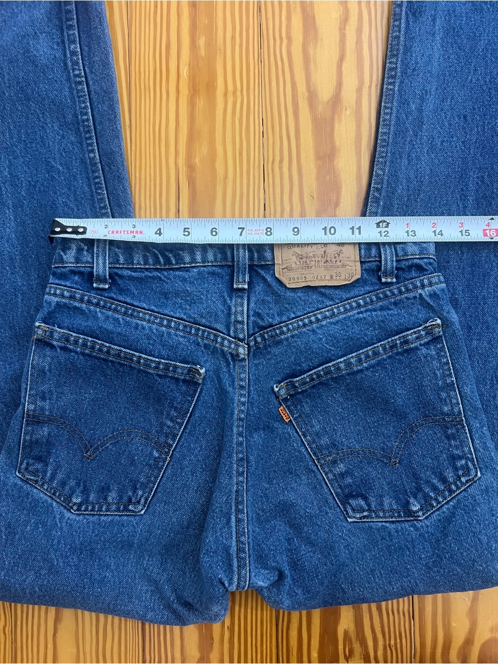 Vintage Levi's 505 Orange Tab USA Made Jeans 30x30 20505-0217 Straight Denim - Picture 9 of 13